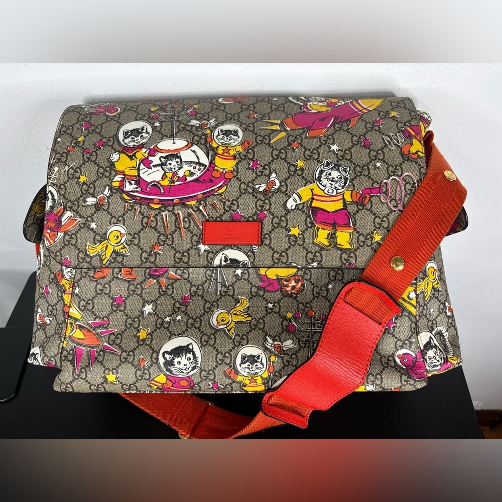 Gucci GG Supreme Monogram Space Cats Diaper Bag multicolor - Picture 2 of 16